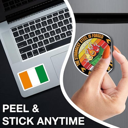 [3PCS] Ivory Coast Flag Sticker Set, Elephant & Map Design, Waterproof - color: Ivory Coast Flag Sticker