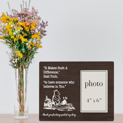 Pooh Bear Quote Teacher Picture Frame, Teacher Appreciation Gifts - color: Believe
