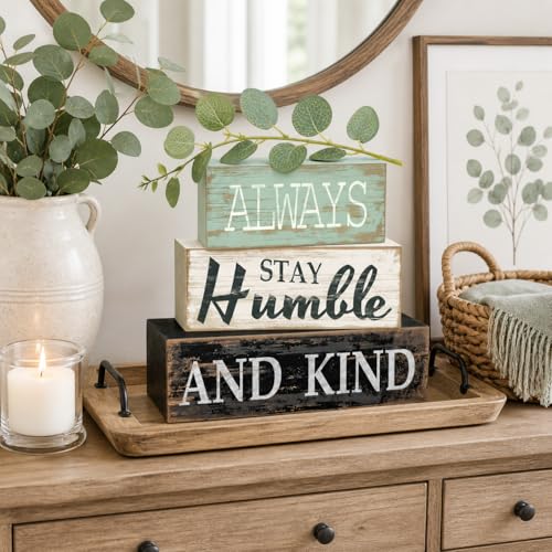 4pcs Farmhouse Table Decor, Always Stay Humble and Kind Inspirational Decor - style: Kind