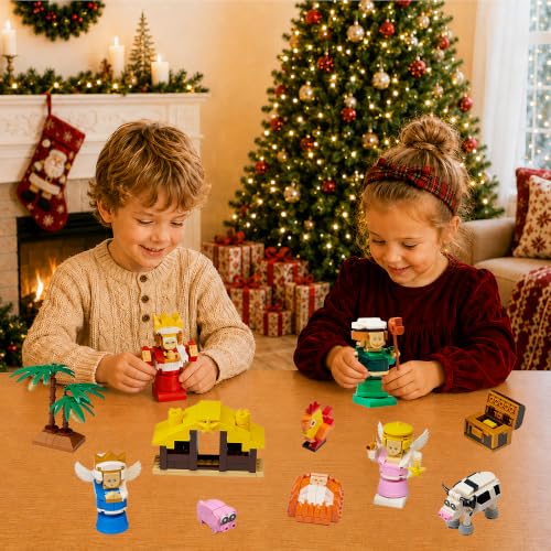Nativity Advent Calendar 2026 Kids, 24-Day Christmas Building Blocks Set
