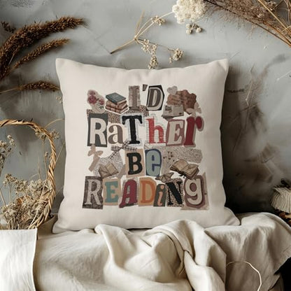 QIYUHOY Retro Patchwork Book Lover Throw Pillow Covers, 18x18 Inch - color: 001-motivational