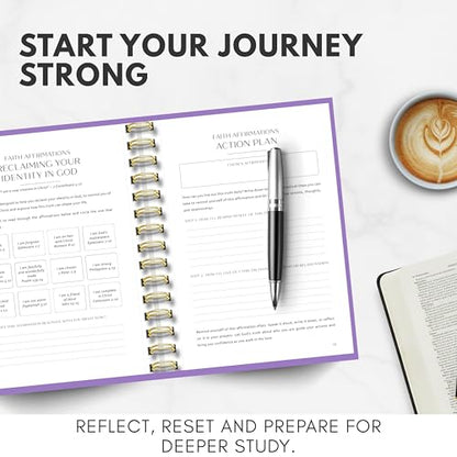 Bible Study Journal – A Year of Reflection, Renewal & Spiritual Growth | 365-Day Guided Scripture Study, Prayer Tracker & Weekly Reflection Prompts | A5 Spiral, Minimalist & Elegant Design - color: Light Purple