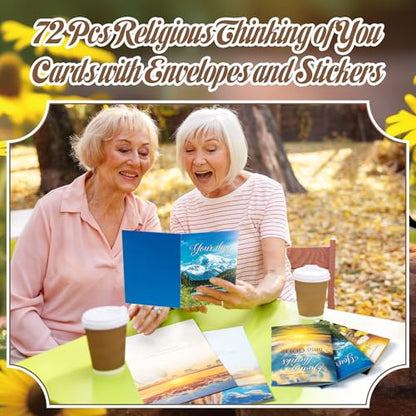 Motiskyy 72 Pack Religious Thinking of You Cards with Envelopes, Classic - style: Classic
