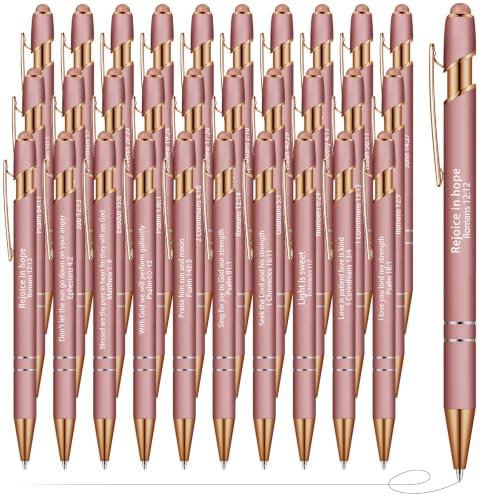 Geosar 30Pcs Christian Bible Verse Ballpoint Pen Gift Scripture, Pink - color: Pink