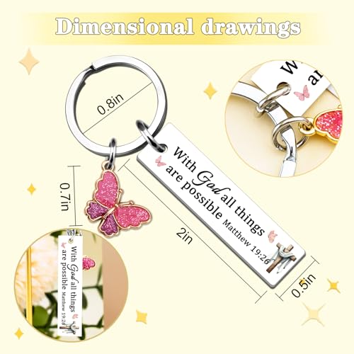 Inspirational Christian Gifts for Women Bible Verse Keychain