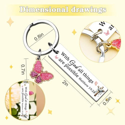 Inspirational Christian Gifts for Women Bible Verse Keychain