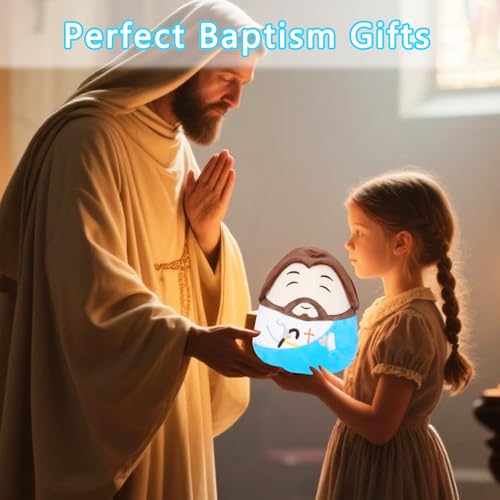 Jesus Plush Pillow Christian Gifts - Jesus Stuffed Animal Perfect Religious with Prayer Design Blue 10 Inch - style: Blue Jesus Pillow