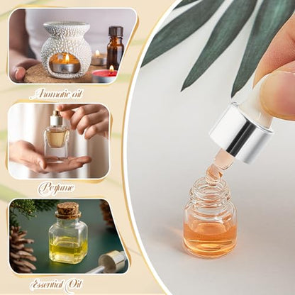Didaey 100 Pcs Mini Glass Oil Dropper Bottle, 1 ml, Classic Silver - color: Classic Silver, size: 1 ml