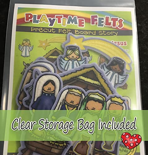 Birth of Jesus Felt Story Set | 15 PRECUT & Ready to Play Durable Felt Pieces for Preschool Learning, Reusable Felt Board Stories