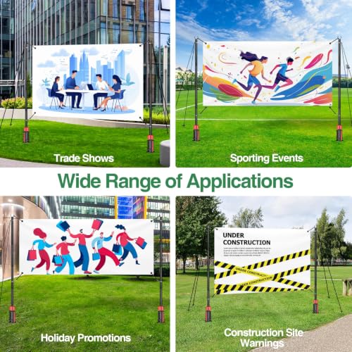 EMART Adjustable Banner Holder, Portable Outdoor Advertising Display Stand