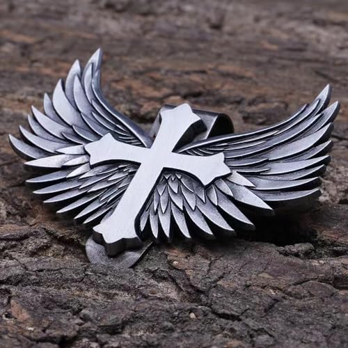 Guardian Angel Visor Clip - Guardian Angel Visor Clips for Cars,Stainless Steel Wings Cross Sunshade Clip Driver Gift (Black) (Sliver) - style: sliver
