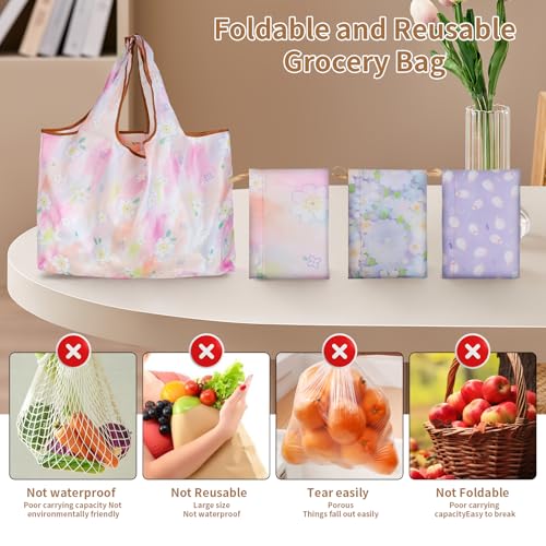 Large Foldable Grocery Bag Set of 3 Reusable Shopping Bags