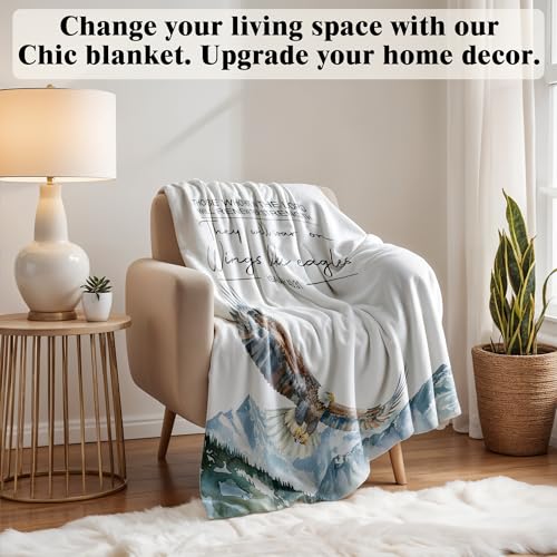 Christian Eagle Blanket, Christian Gifts for Women Men, 50x60 Inches - color: Eagle