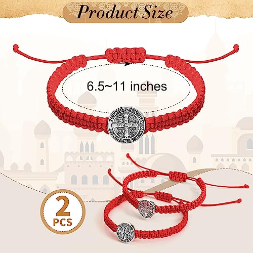 Fumete 2 Pcs Saint Benedict Medal - color: Red