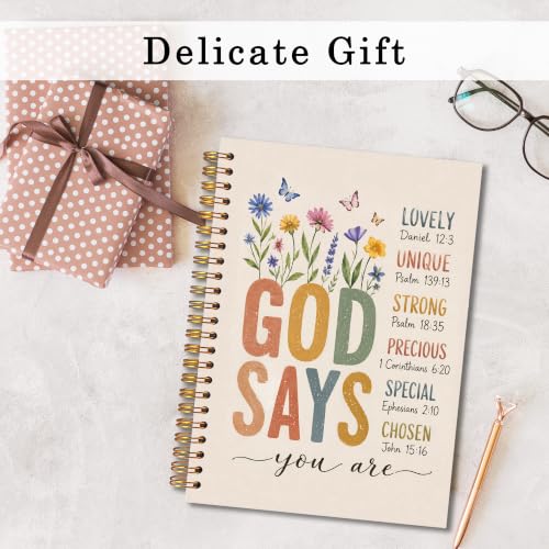 MKIJUHB Christian Spiral Notebook, God Says You Are Gifts for Women - color: whtie-notebook-christian 19