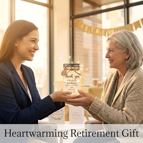 Solmay Retirement Gifts for Women, Mason Jar Night Light - color: Thank You