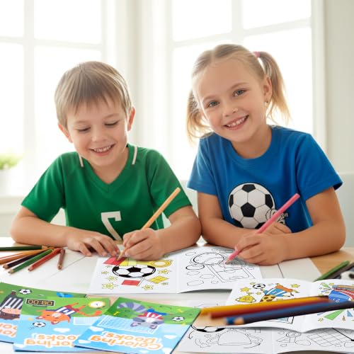Bulk Soccer Coloring Books, 24Pcs Mini Drawing Booklet for Kids - style: Soccer
