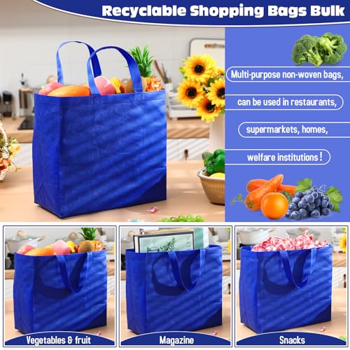 Windyun Reusable Grocery Bags Non Woven with Handles - color: Royal Blue