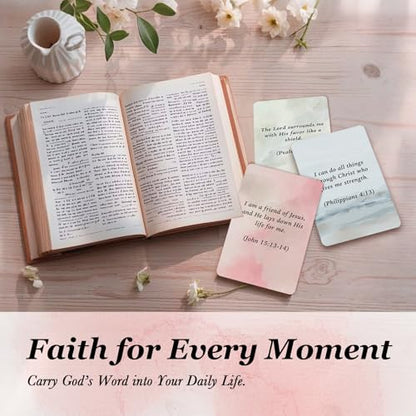 60 Prayer Cards for Daily Devotion, Bible Verse Scripture Cards, Biblical Affirmation Cards, Christian Encouragement Gift, Faith Based Inspiration for Women Teens and Adults