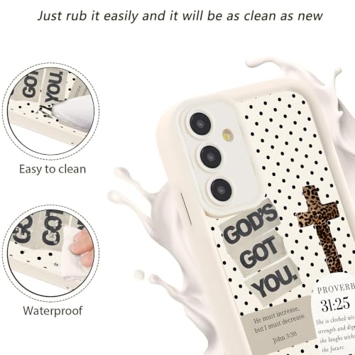 Christian Case for Samsung Galaxy S25 5G Jesus, God Aesthetic Cheetah Bible Verse Polka Dot Cross Pattern, Leopard Print Design Phone Cover, Soft TPU Protective Shell for Samsung S25 6,2" - color: Bible Verse
