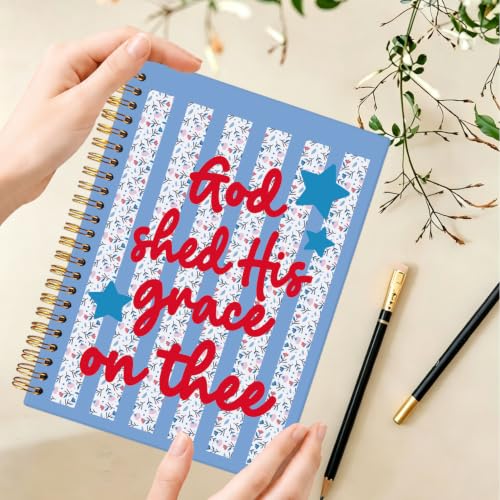 Inspirational Christian Floral Spiral Notebook Journal for Woman,A5 - color: God Shed His Grace on Thee