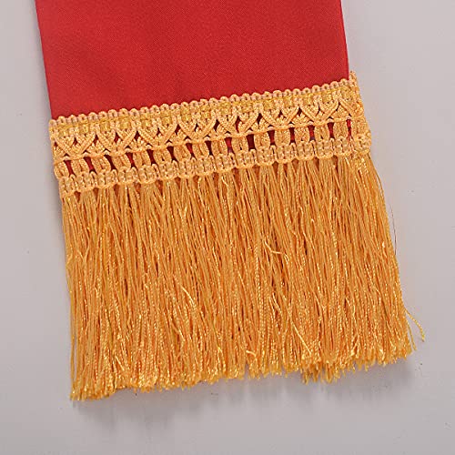 BLESSUME Church Clergy Pastor Cross Embroidered Stole - color: Red 2