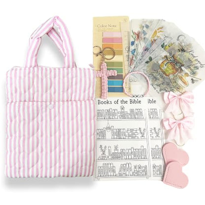 Bible Study Supplies Journaling Kit, Christian Gifts for Women - color: Pink