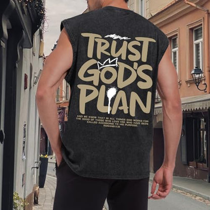 BINTEHGS Mens Sleeveless Graphic Tees Christian Tank Tops Workout Cut Off Shirt Acid Wash Gym Tanks Religious Faith Tee - color: Black, size: XX-Large