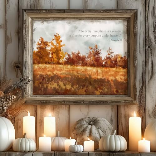 llyinglpdec Bible Verse Wall Art, Christian Fall Landscape Print - size: 10"L x 8"W