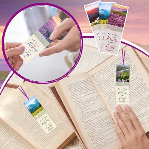 Dispowreath 60 Pcs Be Still and Know that I Am God Bookmarks Religious Psalm 46: 10 Bookmarks Church Exchange Gifts for Sunday School Vbs Church Prizes Party Favors - style: Be Still and Know Psalm 46: 10