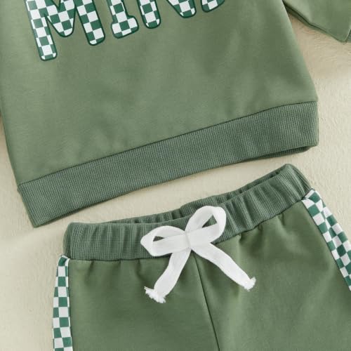 Kupretty Baby Boy Clothes Dad's Little Dude Sweatshirt Pants Set - color: Daddy's Mini-green, size: 0-6 Months