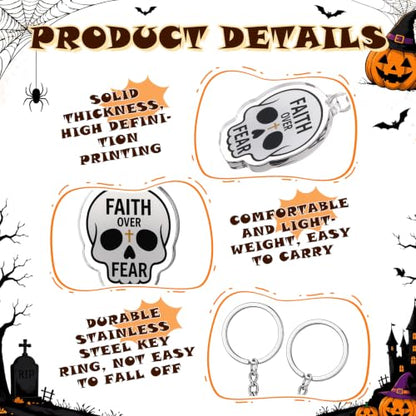 Kigeli 48 Pcs Halloween Christian Keychains Jesus Cross Party Favors - style: Halloween