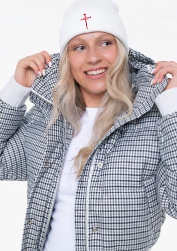 Christian Jesus Cross Beanie - Faith Winter Beanie Hats for Men Women - Religious Gifts for Christmas & New Years - color: Three Nails Cross/White