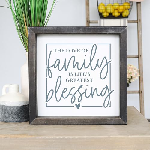 Simply Said, INC Rustic Frames Family Decor, Life's Greatest Blessing, 10 inch Wood Sign, Made in USA, RF1539 - color: Love Of Family Blessing