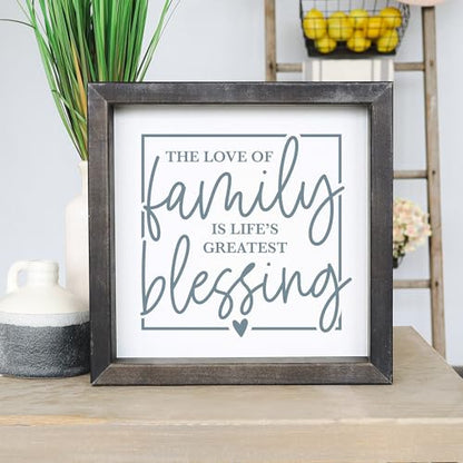 Simply Said, INC Rustic Frames Family Decor, Life's Greatest Blessing, 10 inch Wood Sign, Made in USA, RF1539 - color: Love Of Family Blessing