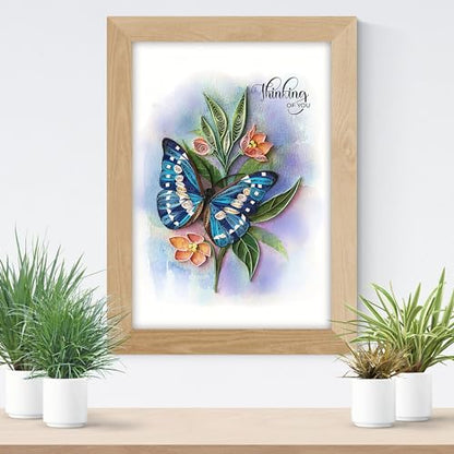 Thinking of You Butterfly Card, 5in x 7in, Blank Inside, Envelope Included, Perfect for Birthdays, Thank You, Anniversaries - color: Butterfly Thinking Of You