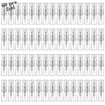 Mini Spray Bottle 2ml, Refillable Glass Spray Bottle, Glass Bottle Atomizer, Perfume Mouthwash Atomizer for Cleaning Refillable Container for Travel, Essential Oils, Perfume 60 Pcs, 2ml - size: 60PCS,2ML