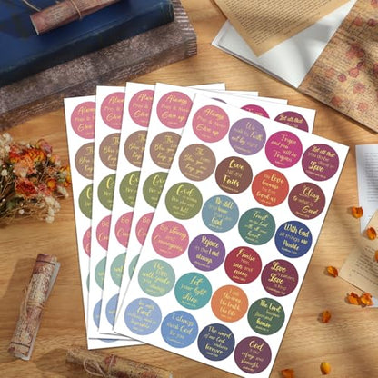 600 Pcs Gold Foil Bible Verse Stickers 24 Styles Christian Stickers - style: Classic