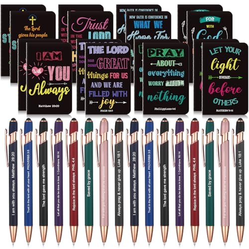 Funrous 32 Pcs Mini Notebooks with Pens Adults Party Favors, Prayer - style: Prayer