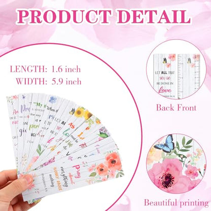 Jetec 150 Bible Verses Gift Set for 30 Christian Bookmarks 30 Scripture Ballpoint Pens 30 Christian Notebooks 30 Bible Verse Keychain 30 White Organza Bags for Women Men Office Church(Artsy) - style: Artsy