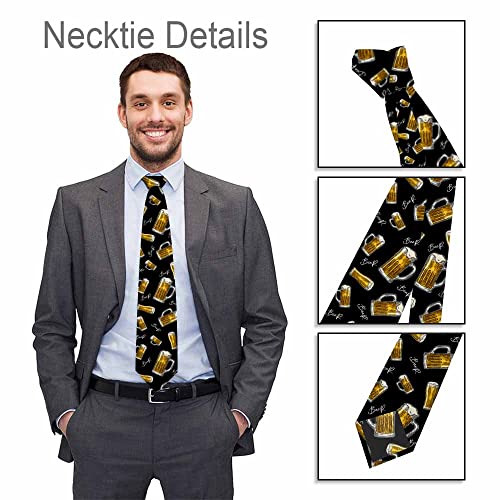 Men's Ties Novelty Tie Necktie for Men Teen Boys Multicolor Tie Party Holiday Thanksgiving Christmas - color: Beer