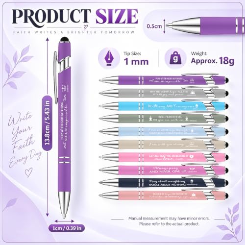 Fuutreo 50 Pcs Christian Pens Gifts Bulk with Bible Verses, Pastel - color: Pastel