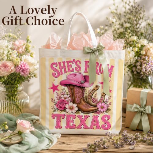 Western Cowgirl Canvas Tote Bag Cowgirl Gifts - color: Western Cowboy Theme 6