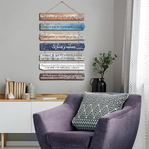 Yookeer 7 Tier Christian Wall Art Bible Verses Brown Spanish Style - color: Brown, style: Spanish Style