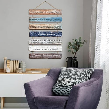 Yookeer 7 Tier Christian Wall Art Bible Verses Brown Spanish Style - color: Brown, style: Spanish Style