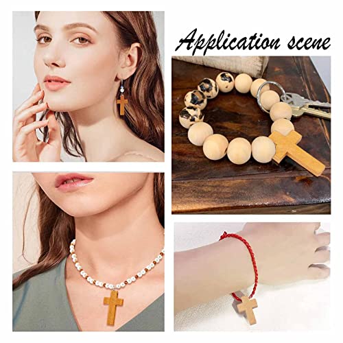 SUNNYCLUE 100Pcs 2 Styles Easter Wooden Crosses Bulk Wood Cross Charm Natural Wood Crosses Beads Cross Charms for Crafts Party Men Women DIY Bracelet Necklace Earrings Jewelry Making Accessories - color: 100pcs 2 Colors 22x14mm/ 42x24.5mm