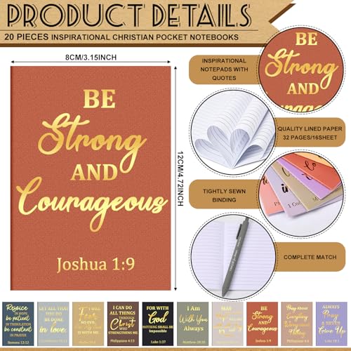 Eersida 80 Pcs Bulk Christian Gifts Notebooks Pens Keyring Church， stylish - color: Stylish, style: Bible