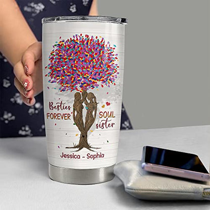 SANDJEST Personalized Best Friends Tumbler Soul Sister 20oz 30oz Tumblers with Lid Gift for Women Girl Best Friends Besties Soul Sisters Christmas Birthday - color: Best Friend