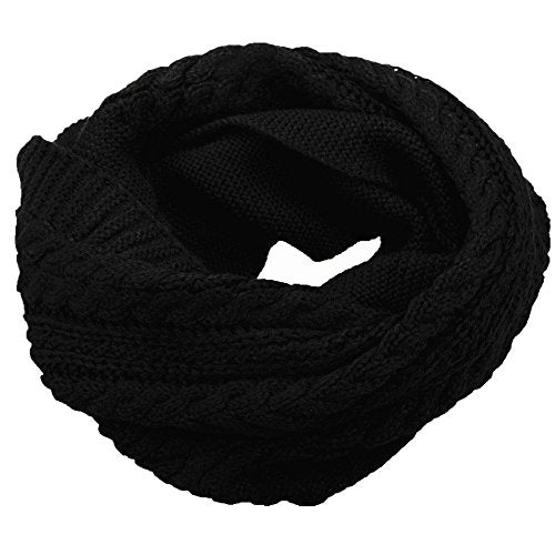 NEOSAN Womens Thick Ribbed Knit Winter Infinity Circle Loop Scarf - color: Crochet Black