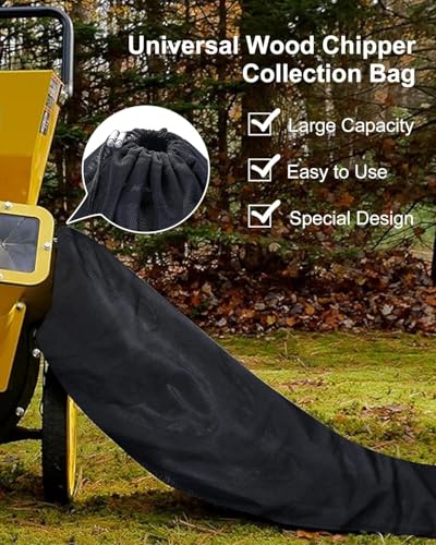 Wood Chipper Bag Compatible with Tazz, GreatCircle, Wood Slicer Splitter, Wood Chippers, Universal Reusable Collection Bag, 24 x 48 Inches Chipper Leaf Shredder, Lawn Machine Parts,